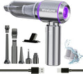Handheld Car Vacuum Cleaner Cordless Powerful 22000Pa Strong Cyclonic Suction Blowing Brushless Motor Portable Rechargable Lightweight for Pet Hair Vehicle Home Office Purple