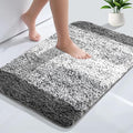 AUAUY Microfiber Fluffy Shaggy Bath Mat, Non-Slip Washable Bathroom Mat, Extra Soft and Absorbent Foot Mats for Bathroom Floor, Tub, Shower, 2.5cm Super Thick Bath Rug and Pet Rug, 40 x 60 cm Gradient
