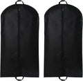 2 PCS Black Suit Bag for Man 60x120cm, Dust Cover, Carrier, Storage Bag for Coats, Tuxedo - Reusable Full Zipper Garment Bag for Travel or Home