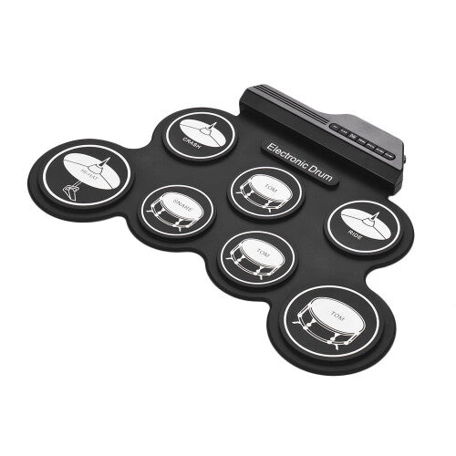 (Standard, 1) Compact Size Usb Roll Up Silicon Drum Set Digital Electronic Kit With Drumsticks Foot Pedals 7 Padsfor Beginners Electronic Drum Kits