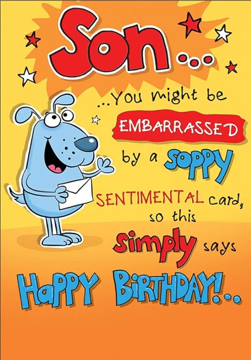 Piccadilly Greetings Birthday Card Son - 9 x 6 inches