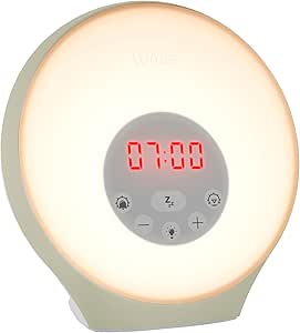 Lumie Sunrise Alarm - Sunrise Wake-up Alarm, Sunset Sleep Feature, Sounds and Mood Lighting, White
