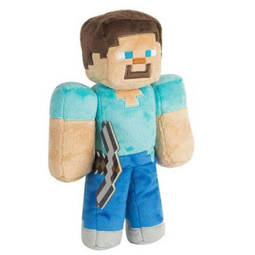 (30cm Blue Big Steve) Minecraft Plush Toy Pixel Doll Children Doll Kids gift