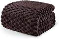 Exclusivo Mezcla Double Size Soft Fleece Blanket, 150x200 CM Stylish Jacquard Velvet Blanket for Bed, Fuzzy Cozy Lightweight for All Season, Coffee