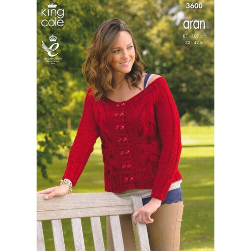 King Cole Big Value Knitting Pattern 3600 Women 32 - 42 Inches