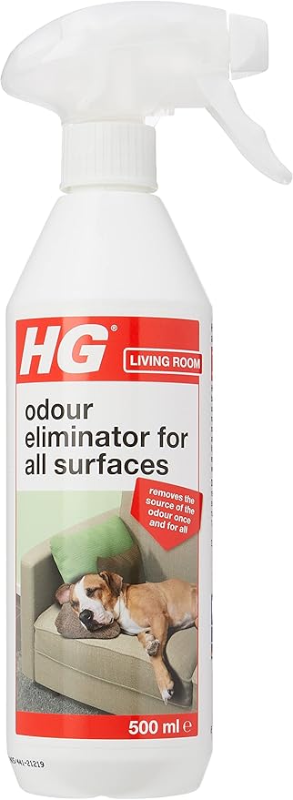 HG Odour Eliminator for All Surfaces, Odour Remover & Fabric Freshener Spray, Bad Smell Remover & Carpet Spray for Hard Surfaces & Soft Furnishings, Pet Odour Remover & Deodoriser - 500ml