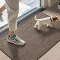 LEKEEPGO Door Mat Indoor 43 x 75 cm, Non-Slip Doormat, Washable Dirt Trapper Mat, Thin Door Mat, Absorbent Entrance Rug, Clean Mat, Entrance Mat for Indoor, Brown