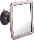 Bronze-Plated Fogless Shower Mirror for Shaving with Improved Suction and 360° Swivel - Unbreakable Fog Free Mirror for Men and Women - 16cm x 16cm (Bronze)