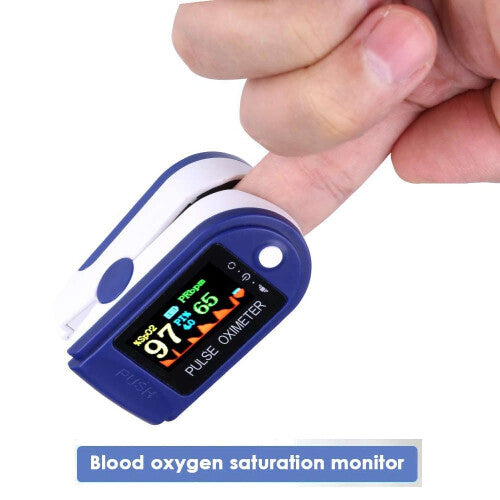 Fingertip Pulse Oximeter Colour Display Oxygen Saturation Level Meter Blood Monitor
