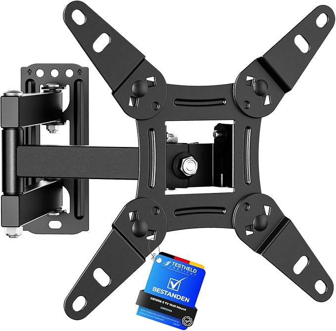 GRIFEMA GB1008-2 TV Wall Bracket for 13-43 inch, Swivel Tilt Extendable TV Wall Mount for Flat & Curved Screen, up to 20KG, Max Vesa 200X200MM