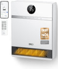 Dreo Smart Electric Wall Heater, 28dB Silent Ceramic Space Heaters for Home, Low Energy, 30° Oscillation, Adjustable Thermostat, 24H Timer, IP24 Wall Mounted for Bedroom, Works with Alexa
