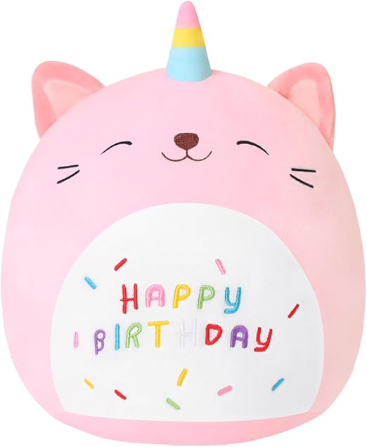 Cat Plush Pillow 10" Cute Birthday Plushies Kawaii Unicorn Plush Toys Gifts for Kids 25CM