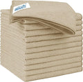 HOMEXCEL Microfibre Cloth 12 Pack,30 x 30 cm Cleaning Cloths，Ultra Absorbent Car Washing Cloth Lint Free Streak Free Cleaning Towels Rags for Car Kitchen Window,Brown
