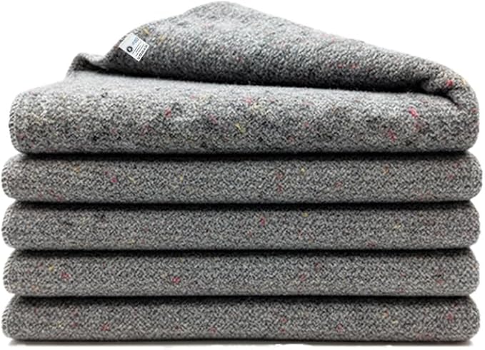 Pack of 5 Furniture Moving Van Removal Packing Transit Fabric Blankets -200cm x 150cm