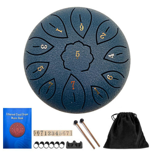 (Navy Blue) 11 Tone 6 Inch C Tone Steel Tongue Drum Musical Instruments