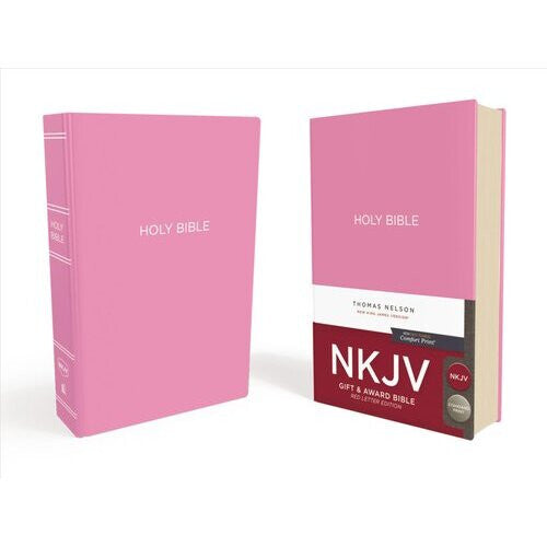 NKJV, Gift and Award Bible, Leather-Look, Pink, Red Letter Edition, Comfort Print