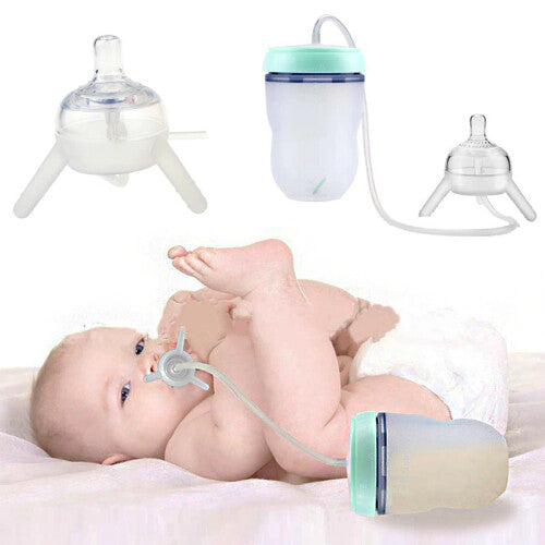 Hands-free Baby Bottle, BPA-free Silicone Bottle for Infants