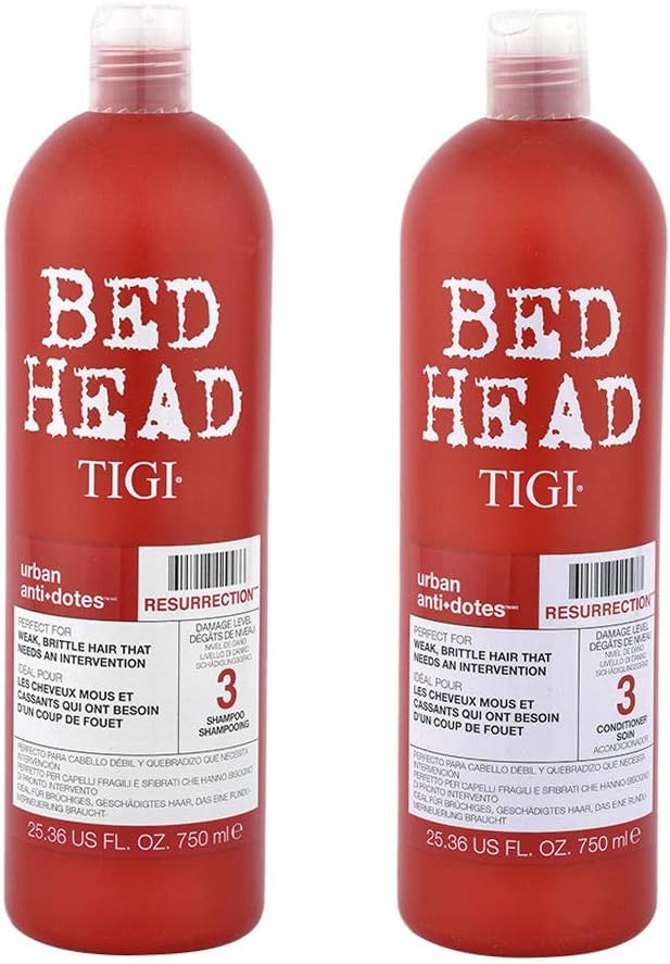 TIGI Haircare Bed Head Urban Antidotes Resurrection for Hair Shampoo and Conditioner 750 ml - Pack of 2