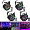 UKing 4-Pack LED Par Can Lights, 36 LEDs, 72W RGB DMX Wash Light with Wireless Remote, 7 Modes - DJ, Disco, Wedding, Stage Party Lighting