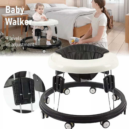 Baby Walker Folding Adjustable 9levels Design Toddler First Step Walk