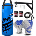 (BLUE) 2ft Kids Punch Bag Filled Boxing Training Set