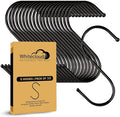 WHITECLOUDZ 10Pack Black Heavy Duty S Hooks for Hanging, Durable Wall Hangings Hooks, Metal Hooks for Hanging Clothes, Kitchen Hooks for Utensils, Ceiling Hooks for hangings Plants,(8.4cm)