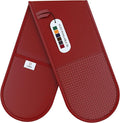 Double Oven Gloves Heat Resistant by Laffair® - Maroon Oven Gloves - Non-Slip Silicone - Modern Oven Mitt & Potholder for Home Cooking - Maximum Heat Protection