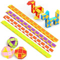 WEARXI Party Bag Fillers for Kids, 12 Packs 24 Blocks Magic Snake Cube, Fidget Toys for Kid Party Bags,Toys for 5-12 Years Old Girls Boys Party Favours Classroom Prizes Twist Puzzle Cracker Fillers