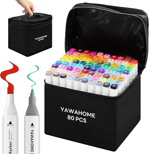 80 Colours Alcohol Markers - Dual Tip Colouring Pens, Art Marker Pen Set For Adults, Permanent Marker Pens For Drawing, Design, Manga, Graffiti, Colouring Books, Adult Artist Student Art Supplies