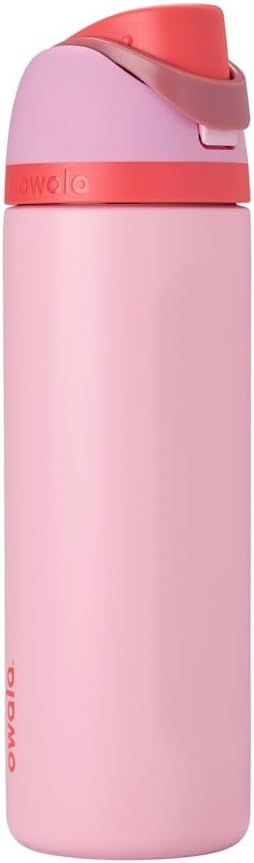 Owala FreeSip Insulated Stainless Steel Water Bottle with Straw for Sports and Travel, Leak Proof, BPA-Free, 710ml, Angel Food Cake