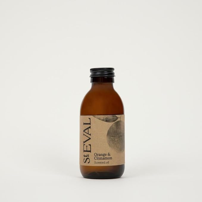 St Eval | Scented Reed Diffuser Refill | Uplifting, Herbal Fragrance | Made in Cornwall | Scented Diffuser Oil Refill | Ideal for Home and Office (Orange and Cinnamon)