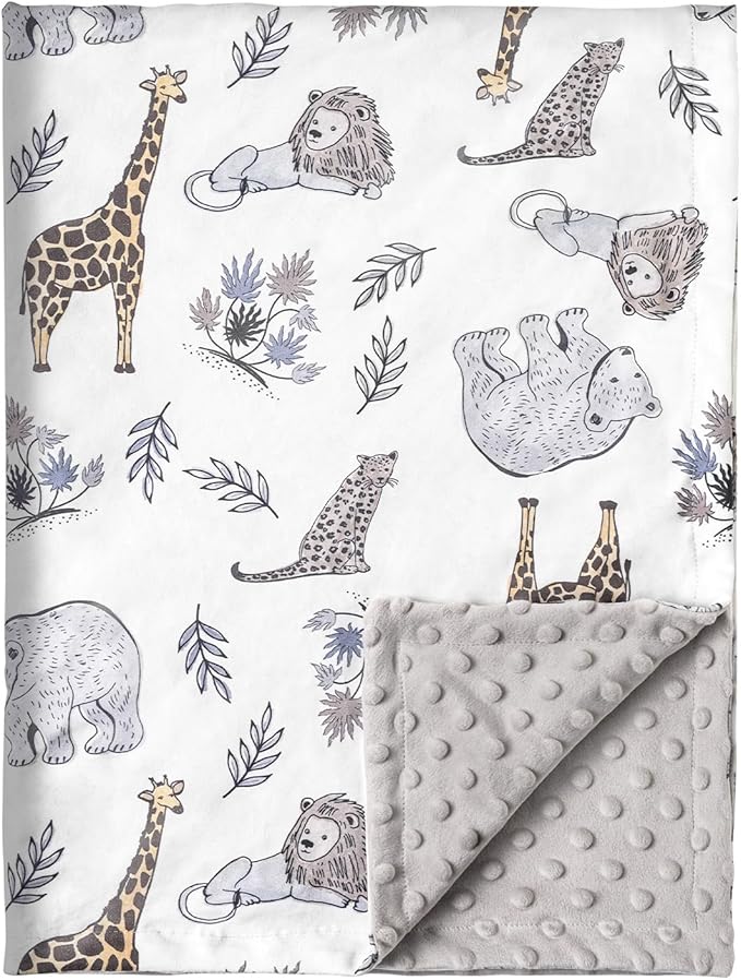 Baby Blanket Newborn Gifts, Soft Plush Blankets with Dotted Backing, Oeko-tex100, Essentials for Unisex, Toddlers, Boys Girls 75x100cm (Lion)
