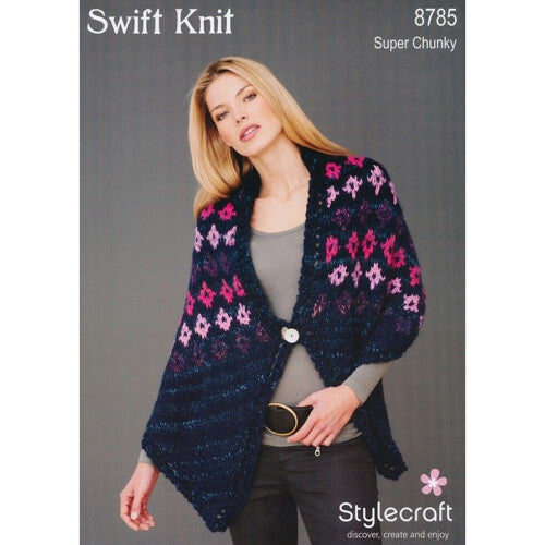 Stylecraft Swift Knit Knitting Pattern 8785 Women Wraps