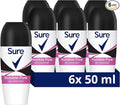 Sure Invisible Pure Anti-Perspirant Roll On Women's Deodorant that protects against white marks and yellow stains for 48 hour sweat and odour protection 6x 50 ml