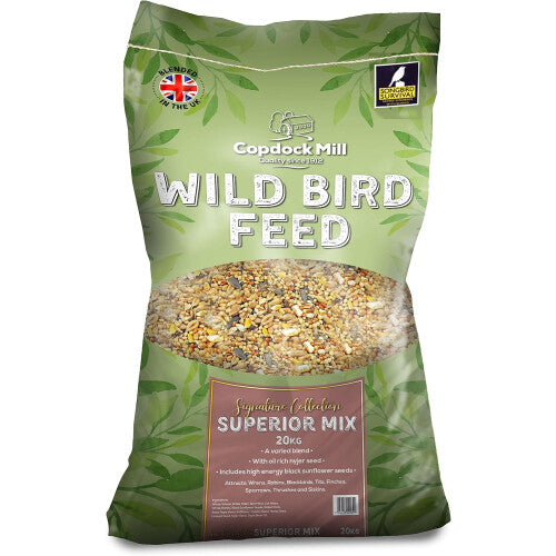 Copdock Mill Wild Bird Seed Superior Mix 20kg - All Year-Round Bird Seeds for Small Garden Birds