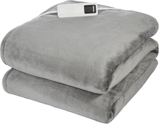 Dimplex DXHTG Super Cosy Washable Heated Throw with Fast Heat Up, Auto Shut-Off, 9 Heat Settings, 9 Hour Timer, Extra Soft - Grey