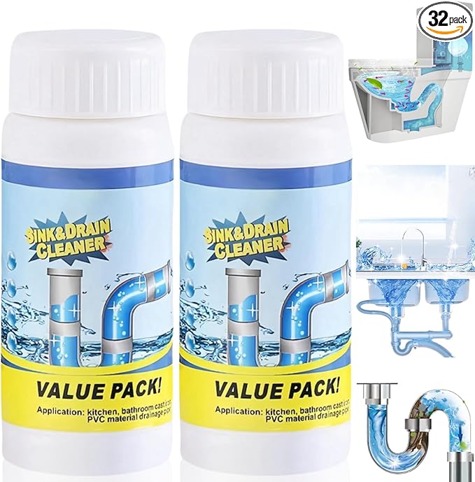 2PCS Powerful Sink Foaming Sink and Drain Cleaner,Wild Si/nk and Dra/in Cleaner,Drain Clog Remover,Powerful Pipe Dredging Agent,Pipe Dredge Deodorant,Dr/ain Unblocker Liquid Heavy Duty for Bathroom
