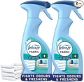Febreze Antibacterial Fabric Refresher Spray, FRESH LINEN, 375ml (Pack of 2) – Kills 99.9% of Bacteria – Odour Eliminator for Sofas, Curtains & Upholstery – OdourClear Technology