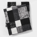 Dreamscene Winter Check Fleece Blanket Super Soft Warm Cosy Sofa Bed Picnic Garden Throw Over, Plaid Tartan Black - 120 x 150cm