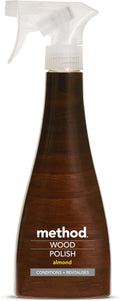 Method Wood Polish Spray, Wood Cleaner with Moisturising Oil, Gently Cleans and Shines, Almond Natural Scent, Pack of 1, 354ml