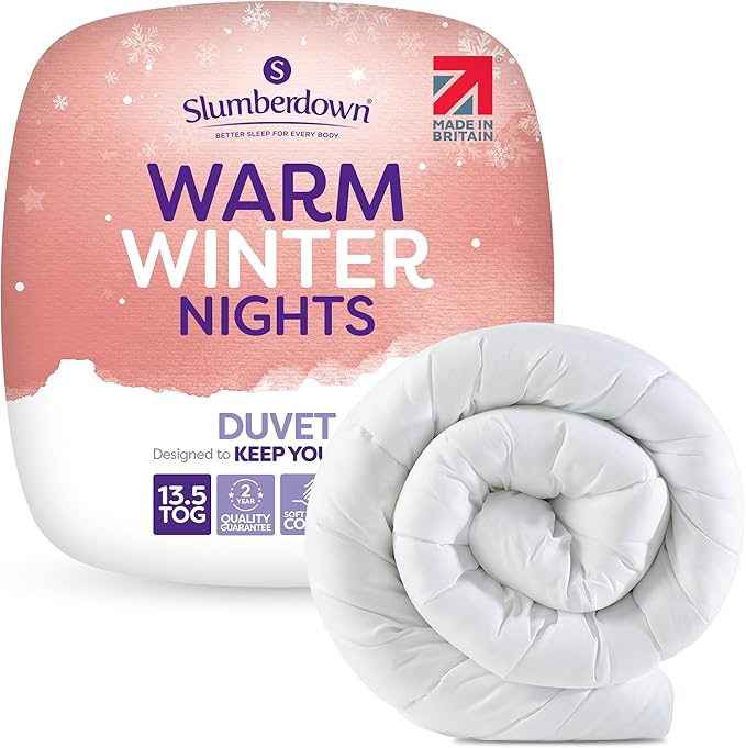 Slumberdown Warm Winter Nights Double Duvet 13.5 Tog - Thick & Cosy Quilt for Cold Weather | Soft Touch Cover, Non-Allergenic, Machine Washable, UK-Made Bedding (200 x 200cm)