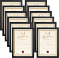 EXYGLO 12 Pack Black A4 Picture Frame Set, Versatile A4 Photo Frames - Ideal for Wall or Desk Display of Prints in Home and Office