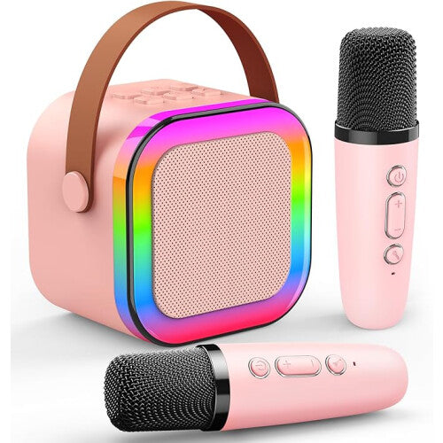 Dislocati Karaoke Machine 2 Microphones, Birthday Gifts for Girls Toys Age 3-15 Year Old Girls Gifts Kids Microphone Toys for 3-12 Year