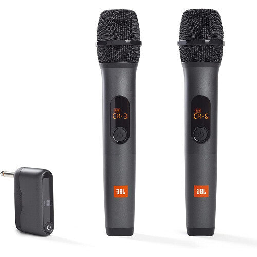 JBL Original Pro Sound Wireless Bluetooth Microphone Set & Receiver (2 Mics) - Plug into Any Speaker, Crystal Clear Voice