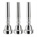 3 Pack Trumpet Mouthpiece, 7C 5C 3C Silver Plated Mouthpiece