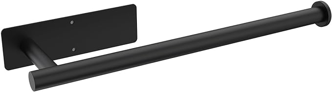Ibergrif M34055B Kitchen Roll Holder Under Cabinet, Paper Towel Holder, Self Adhesive Kitchen Towel Rack Wall-Mounted for Bathroom, Black