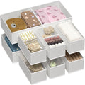 Vtopmart 12 Pack Drawer Organiser Foldable Box - Drawer Dividers Fabric - Wardrobe Storage Organiser for Bras - Underwear, Socks, Baby Clothing