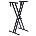 Crystals Electronic Keyboard Stand: Double X-Frame, Adjustable Height, Portable & Foldable, Standard Rack, Heavy-Duty Steel