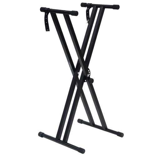 Crystals Electronic Keyboard Stand: Double X-Frame, Adjustable Height, Portable & Foldable, Standard Rack, Heavy-Duty Steel