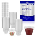 Graduated Reusable Small Plastic Medicine Cups, Bulk Pack of 100, 1 OZ (30ml) Measuring Cups for Liquid Medication, Paint, epoxy, Pills and Resin